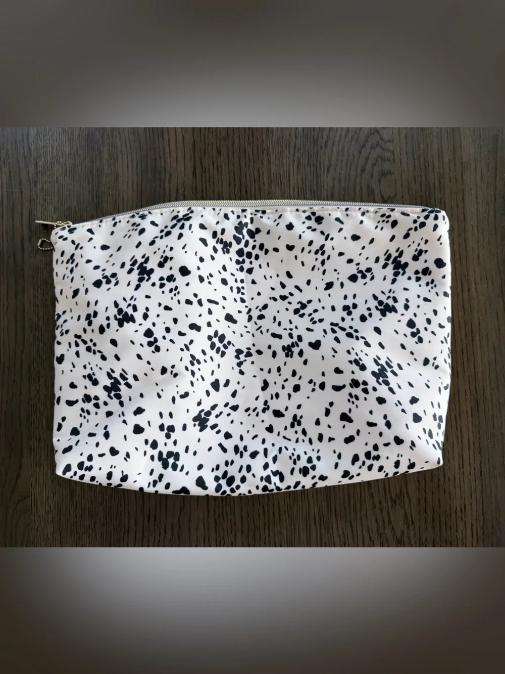 Large Spot Cosmetic Pouch in White and Black